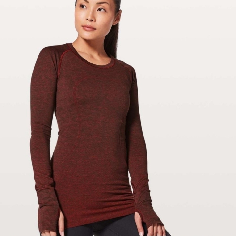 Lululemon Swiftly Tech Long Sleeve Crew Lulu Red / Black